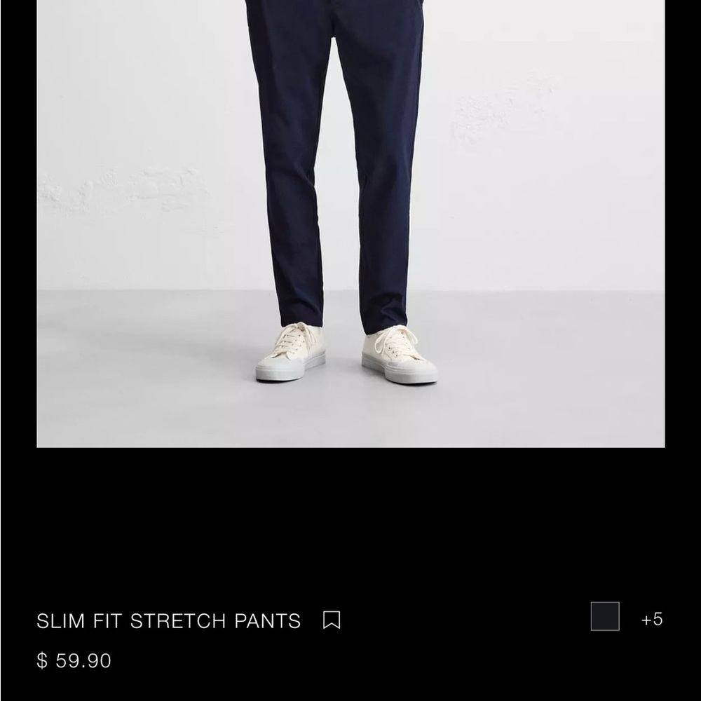 Zara blue stretch slim Pants medium men’s